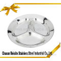 Extreamly durable stainless steel round metal dinner plate/round food plate/metal dishes trays